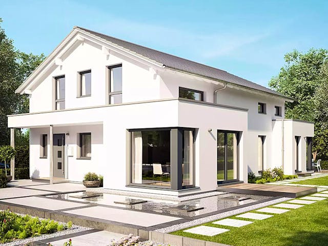 Fertighaus CELEBRATION 192 V3 von Bien-Zenker Schlüsselfertig ab 541416€, Satteldach-Klassiker Außenansicht 1 Fertighaus CELEBRATION 192 V3 von Bien-Zenker Schlüsselfertig ab 541416€, Satteldach-Klassiker Außenansicht 1