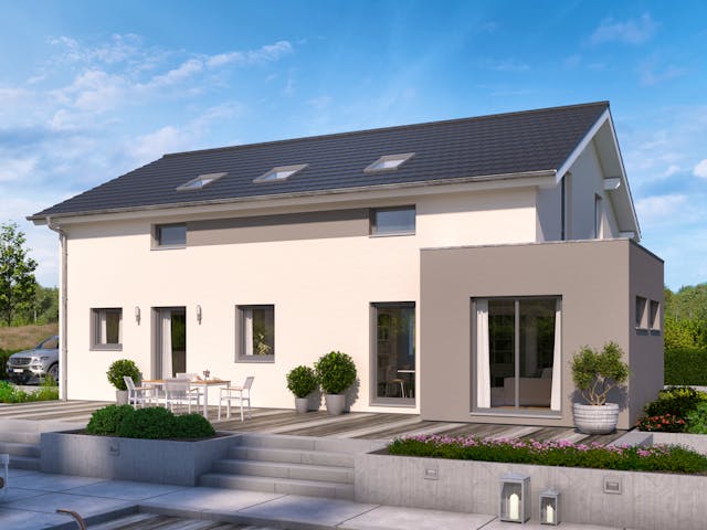 Fertighaus CELEBRATION 207 V2 von Bien-Zenker Schlüsselfertig ab 535074€, Satteldach-Klassiker Außenansicht 1