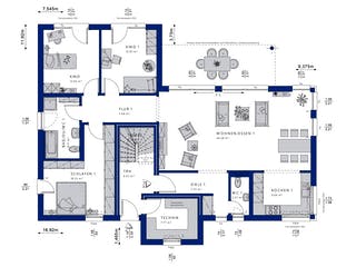 Fertighaus CELEBRATION 282 V2 von Bien-Zenker Schlüsselfertig ab 590641€, Stadtvilla Grundriss 1