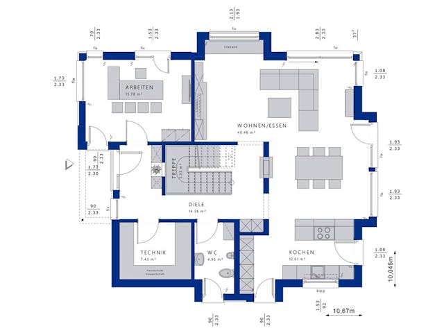 Fertighaus CONCEPT-M 163 Dresden von Bien-Zenker Schlüsselfertig ab 565477€, Satteldach-Klassiker Grundriss 1 Fertighaus CONCEPT-M 163 Dresden von Bien-Zenker Schlüsselfertig ab 565477€, Satteldach-Klassiker Grundriss 1