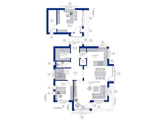 Fertighaus CONCEPT-M 166 Erfurt von Bien-Zenker Schlüsselfertig ab 639676€, Satteldach-Klassiker Grundriss 1