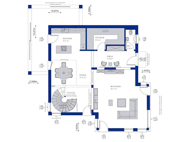 Fertighaus CONCEPT-M 193 Potsdam von Bien-Zenker Schlüsselfertig ab 690695€, Stadtvilla Grundriss 1