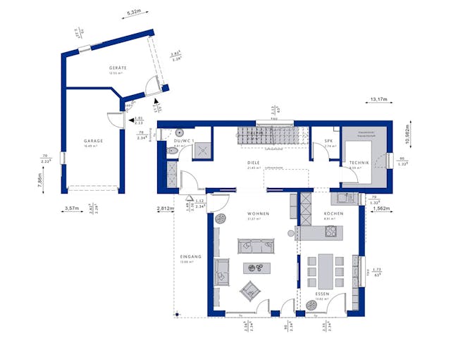 Fertighaus CONCEPT-M 198 Mülheim-Kärlich von Bien-Zenker, Cubushaus Grundriss 1