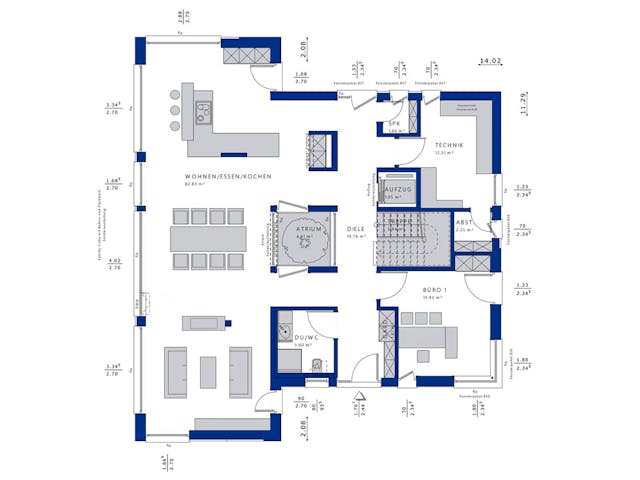 Fertighaus CONCEPT-M 210 Günzburg von Bien-Zenker, Satteldach-Klassiker Grundriss 1