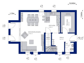 Fertighaus EDITION 120 V2 von Bien-Zenker Schlüsselfertig ab 328295€, Satteldach-Klassiker Grundriss 1