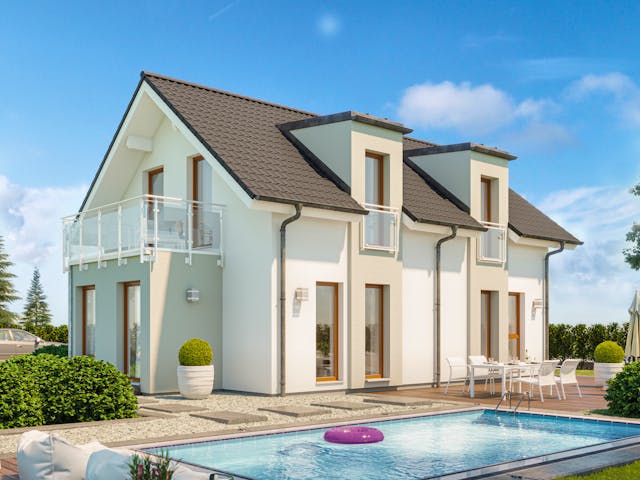 Fertighaus EDITION 120 V2 von Bien-Zenker Schlüsselfertig ab 328295€, Satteldach-Klassiker Außenansicht 1 Fertighaus EDITION 120 V2 von Bien-Zenker Schlüsselfertig ab 328295€, Satteldach-Klassiker Außenansicht 1