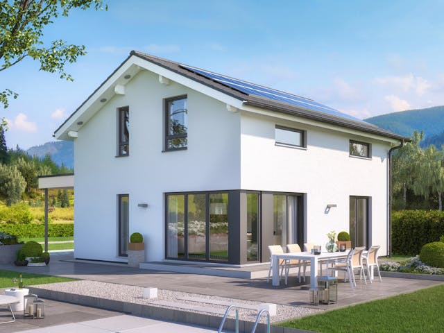 Fertighaus EDITION 125 V4 von Bien-Zenker Schlüsselfertig ab 303249€, Satteldach-Klassiker Außenansicht 1