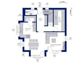 Fertighaus EVOLUTION 124 V5 von Bien-Zenker Schlüsselfertig ab 387162€, Cubushaus Grundriss 1