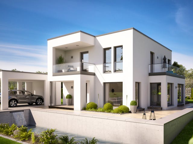 Fertighaus EVOLUTION 134 V5 von Bien-Zenker Schlüsselfertig ab 387996€, Cubushaus Außenansicht 1 Fertighaus EVOLUTION 134 V5 von Bien-Zenker Schlüsselfertig ab 387996€, Cubushaus Außenansicht 1