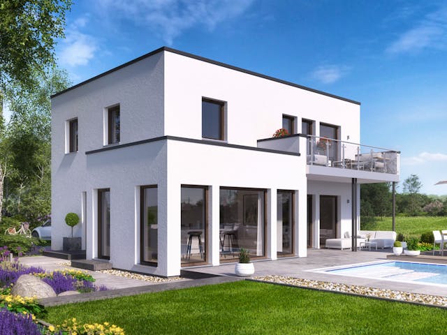 Dem fertigen Haus sieht man die Bauweise nicht unbedingt mehr an. Haus in Holzrahmenbauweise von Bien-Zenker