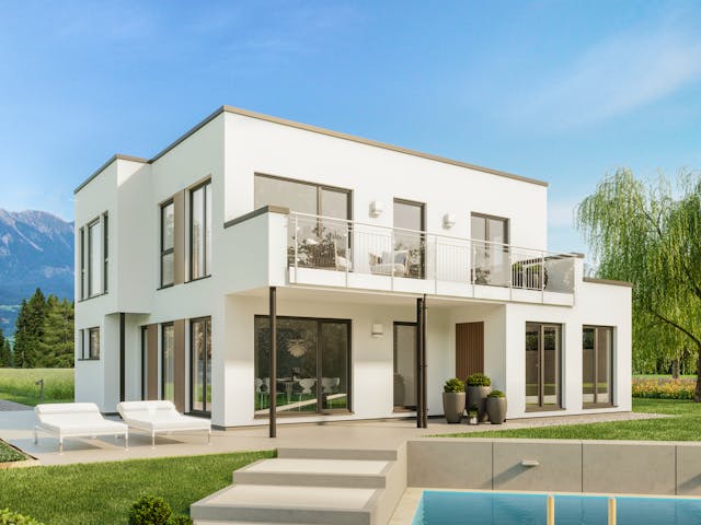 Fertighaus EVOLUTION 152 V7 von Bien-Zenker Schlüsselfertig ab 437013€, Cubushaus Außenansicht 1