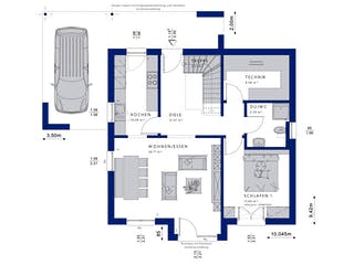 Fertighaus EVOLUTION 152 V5 von Bien-Zenker Schlüsselfertig ab 391394€, Satteldach-Klassiker Grundriss 1