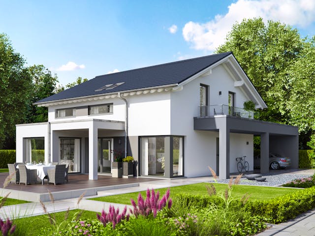 Fertighaus EVOLUTION 161 V4 von Bien-Zenker Schlüsselfertig ab 415446€, Satteldach-Klassiker Außenansicht 1 Fertighaus EVOLUTION 161 V4 von Bien-Zenker Schlüsselfertig ab 415446€, Satteldach-Klassiker Außenansicht 1