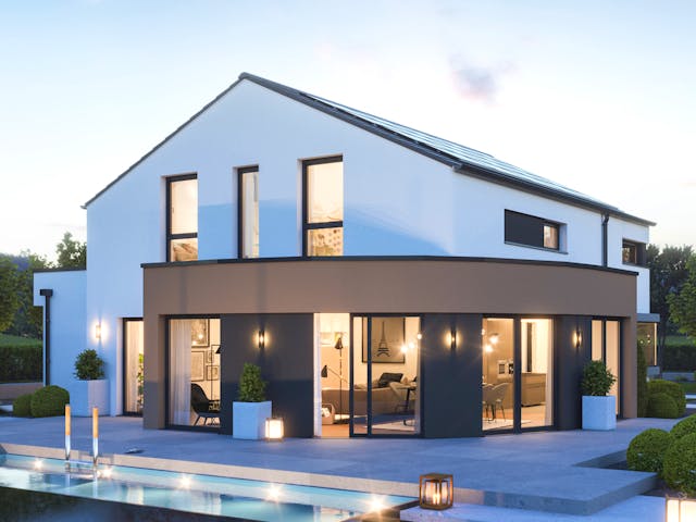 Fertighaus EVOLUTION 163 V3 von Bien-Zenker Schlüsselfertig ab 409797€, Satteldach-Klassiker Außenansicht 1 Fertighaus EVOLUTION 163 V3 von Bien-Zenker Schlüsselfertig ab 409797€, Satteldach-Klassiker Außenansicht 1