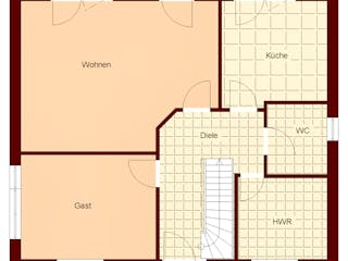 Massivhaus Güstrow von TIMOWA Massivhäuser Schlüsselfertig ab 312900€, Satteldach-Klassiker Grundriss 1