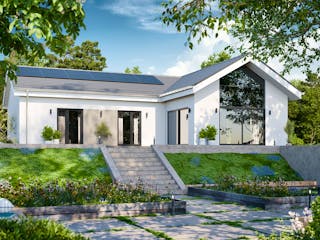 Massivhaus Bungalow 330 von BRALE Bau, Bungalow Außenansicht 3