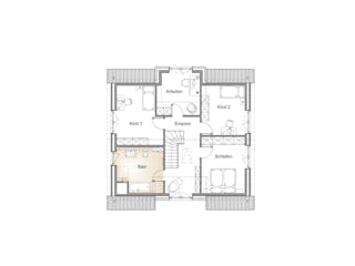 Massivhaus GIEBELHAUS 165 von Kähler Massivhaus Schlüsselfertig ab 418260€, Satteldach-Klassiker Grundriss 1