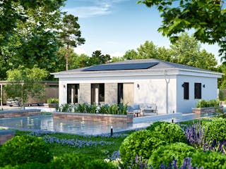 Massivhaus Bungalow 300 von BRALE Bau Schlüsselfertig ab 211500€, Bungalow Außenansicht 3
