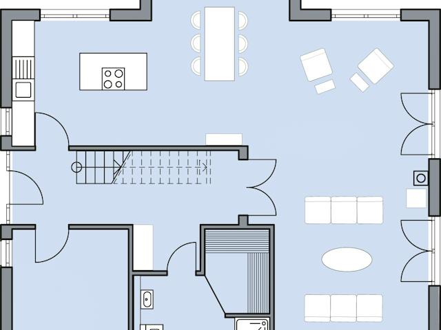 Massivhaus Haus Behringer von Leberer Massivhaus Schlüsselfertig ab 567000€, Satteldach-Klassiker Grundriss 1