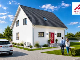 Massivhaus Trendhaus Familienglück 133 m² mit LIAPLAN gebaut von Mein Haus Bausysteme, Satteldach-Klassiker Außenansicht 7