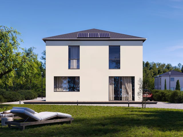 Fertighaus Bestseller Weitblick 140 von BoHolz Haus Schlüsselfertig ab 423713€, Stadtvilla Außenansicht 1