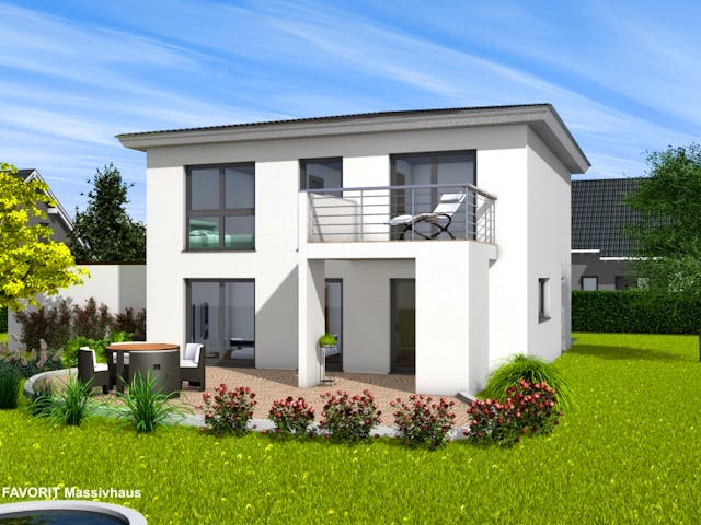 Massivhaus Citylife 143 von FAVORIT Massivhaus Schlüsselfertig ab 368250€, Stadtvilla Außenansicht 1
