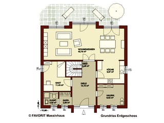 Massivhaus Citylife 178 von FAVORIT Massivhaus Schlüsselfertig ab 453020€, Stadtvilla Grundriss 1