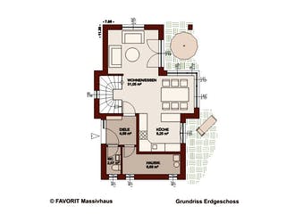 Massivhaus Concept Design 108 von FAVORIT Massivhaus Schlüsselfertig ab 312900€, Cubushaus Grundriss 1