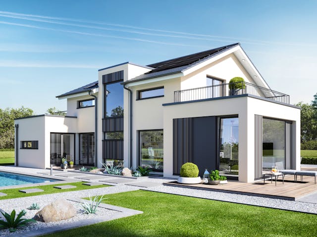 Fertighaus CONCEPT-M 154 Hannover von Bien-Zenker Schlüsselfertig ab 658253€, Satteldach-Klassiker Außenansicht 1 Fertighaus CONCEPT-M 154 Hannover von Bien-Zenker Schlüsselfertig ab 658253€, Satteldach-Klassiker Außenansicht 1