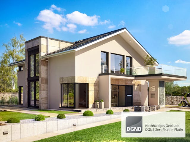 Fertighaus CONCEPT-M 163 München von Bien-Zenker Schlüsselfertig ab 609096€, Satteldach-Klassiker Außenansicht 1