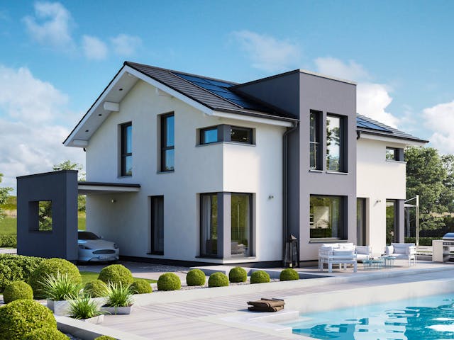 Fertighaus CONCEPT-M 167 Rheinbach von Bien-Zenker Schlüsselfertig ab 516887€, Satteldach-Klassiker Außenansicht 1