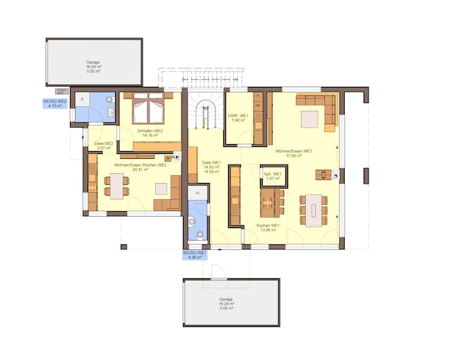 Fertighaus Corradino von Büdenbender Hausbau, Pultdachhaus Grundriss 1