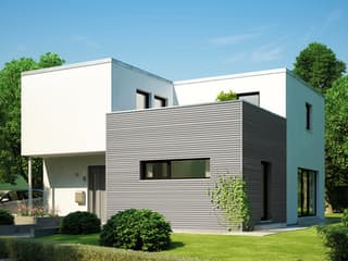 Fertighaus Cubus 162 von Hanse Haus Schlüsselfertig ab 419216€, Cubushaus Außenansicht 1