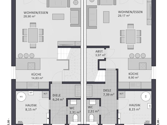 Massivhaus Entwurf FI166 von FAVORIT Massivhaus, Cubushaus Grundriss 1