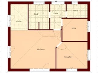 Massivhaus Glowe von TIMOWA Massivhäuser Schlüsselfertig ab 189900€, Bungalow Grundriss 1