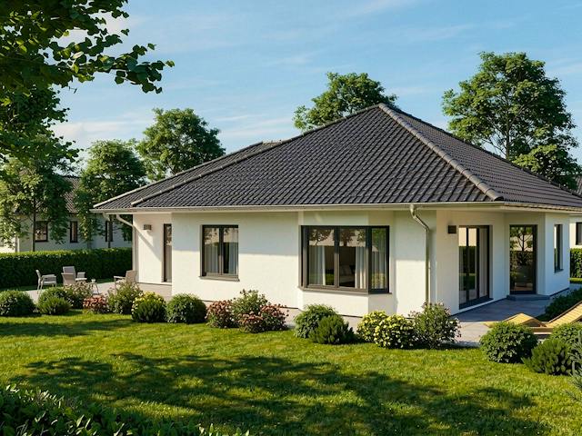 Massivhaus Altefähr von TIMOWA Massivhäuser Schlüsselfertig ab 285900€, Bungalow Außenansicht 1