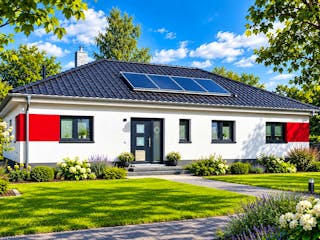 Massivhaus Bungalow W_125 von VARIODOMO Bausysteme Schlüsselfertig ab 303945€, Bungalow Außenansicht 1