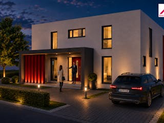 Massivhaus Stadtvilla 202 von Mein Haus Bausysteme, Stadtvilla Außenansicht 4