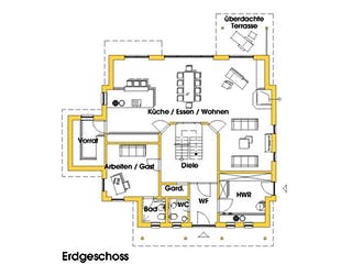 Fertighaus Conny (KfW-Effizienzhaus 40 EE) von Dammann-Haus Schlüsselfertig ab 557700€, Stadtvilla Grundriss 1