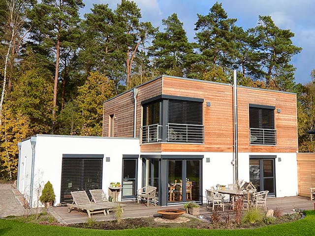 Fertighaus Luisa (KfW-Effizienzhaus 40 EE) von Dammann-Haus Schlüsselfertig ab 440000€, Cubushaus Außenansicht 1 Fertighaus Luisa (KfW-Effizienzhaus 40 EE) von Dammann-Haus Schlüsselfertig ab 440000€, Cubushaus Außenansicht 1