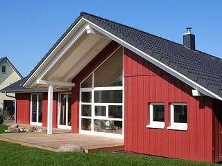 Fertighaus Natalie (KfW-Effizienzhaus 40 EE) von Dammann-Haus Schlüsselfertig ab 392000€, Bungalow Außenansicht 3