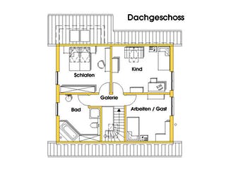 Fertighaus Steffy (KfW-Effizienzhaus 40 EE) von Dammann-Haus Schlüsselfertig ab 336800€, Satteldach-Klassiker Grundriss 2
