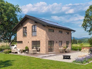 Fertighaus Destiny-E-136 E2 von Danhaus Deutschland, Satteldach-Klassiker Außenansicht 1