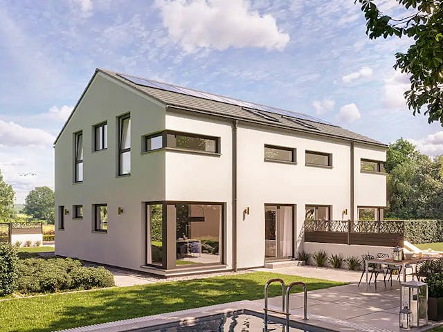 Fertighaus Dynamic-G-191 E2 von Danhaus Deutschland, Satteldach-Klassiker Außenansicht 1 Fertighaus Dynamic-G-191 E2 von Danhaus Deutschland, Satteldach-Klassiker Außenansicht 1