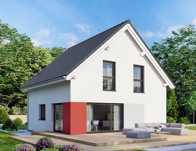 Kompaktes Einfamilienhaus von Danwood, das für kleine Grundstücke geeignet ist & somit doppelt die Baukosten zu senken hilft