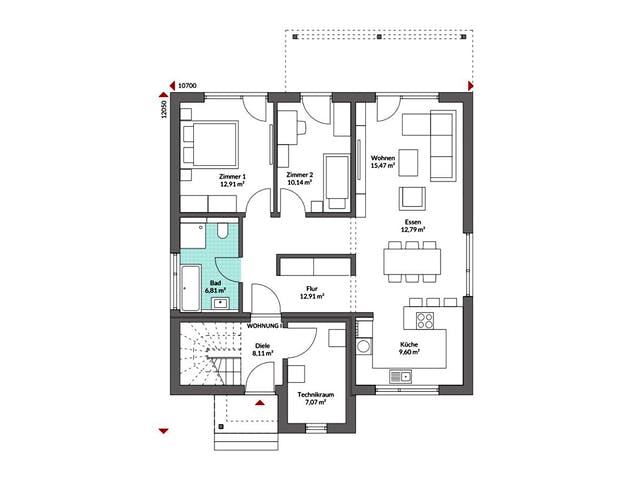 Fertighaus Plus 204 von Danwood Schlüsselfertig ab 449300€, Stadtvilla Grundriss 1