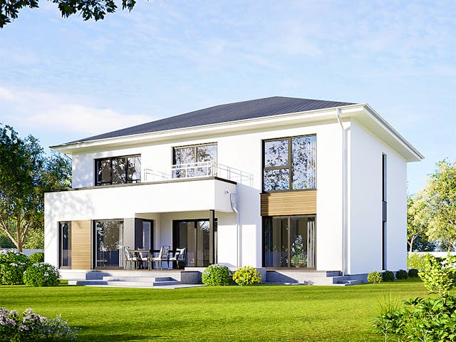Fertighaus Plus 227 von Danwood Schlüsselfertig ab 524200€, Stadtvilla Außenansicht 1