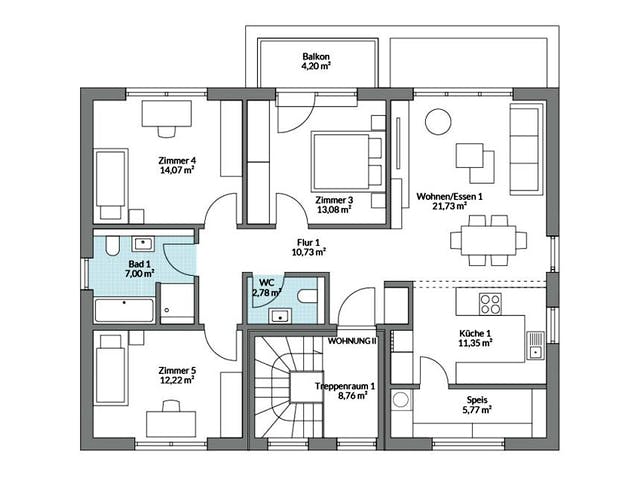 Fertighaus Plus 227 von Danwood Schlüsselfertig ab 492600€, Stadtvilla Grundriss 2