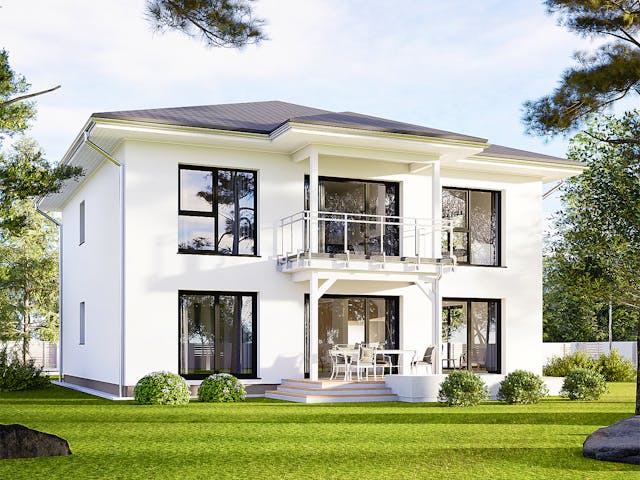 Fertighaus Plus 228 von Danwood Schlüsselfertig ab 519500€, Stadtvilla Außenansicht 1