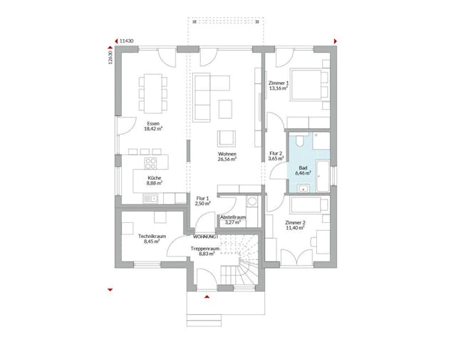 Fertighaus Plus 228 von Danwood Schlüsselfertig ab 519500€, Stadtvilla Grundriss 1